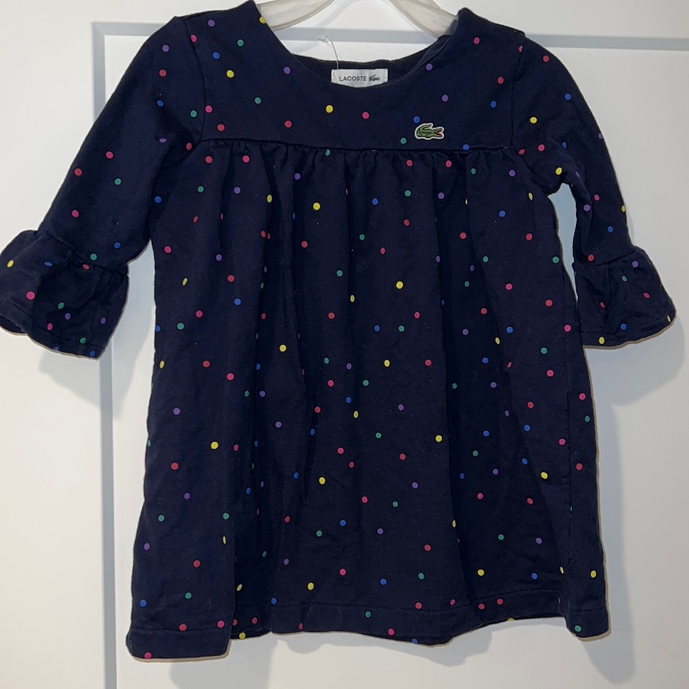 New Lacoste little girls polka dot dress